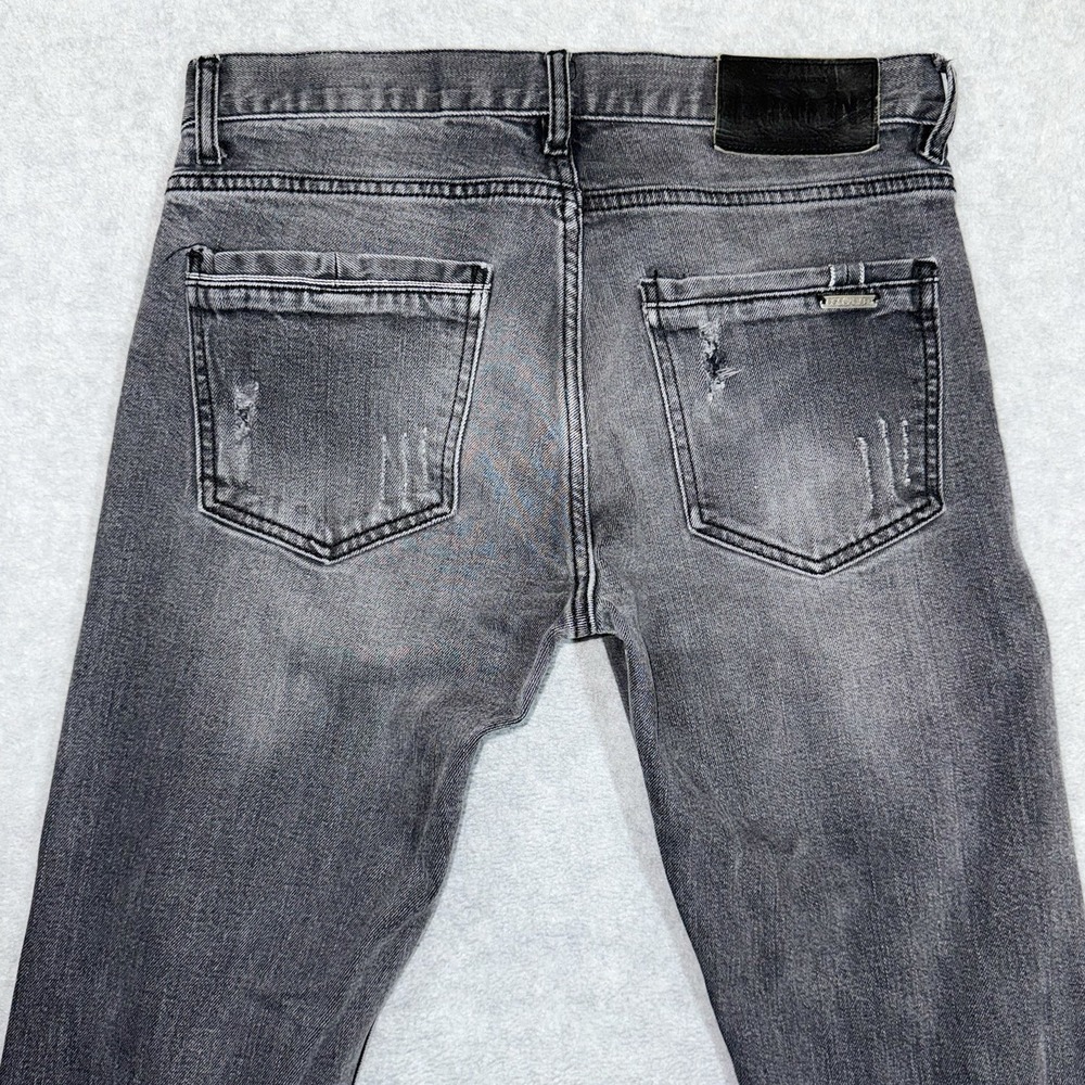 DSQUARED2 Icon Slim Jeans Mens 44‎ 30x32 Faded Black Distressed Selvedge Italy - Picture 5 of 10